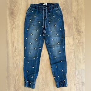 DISNEY Mickey Mouse Denim Jogger Pants for Juniors Like New Size S